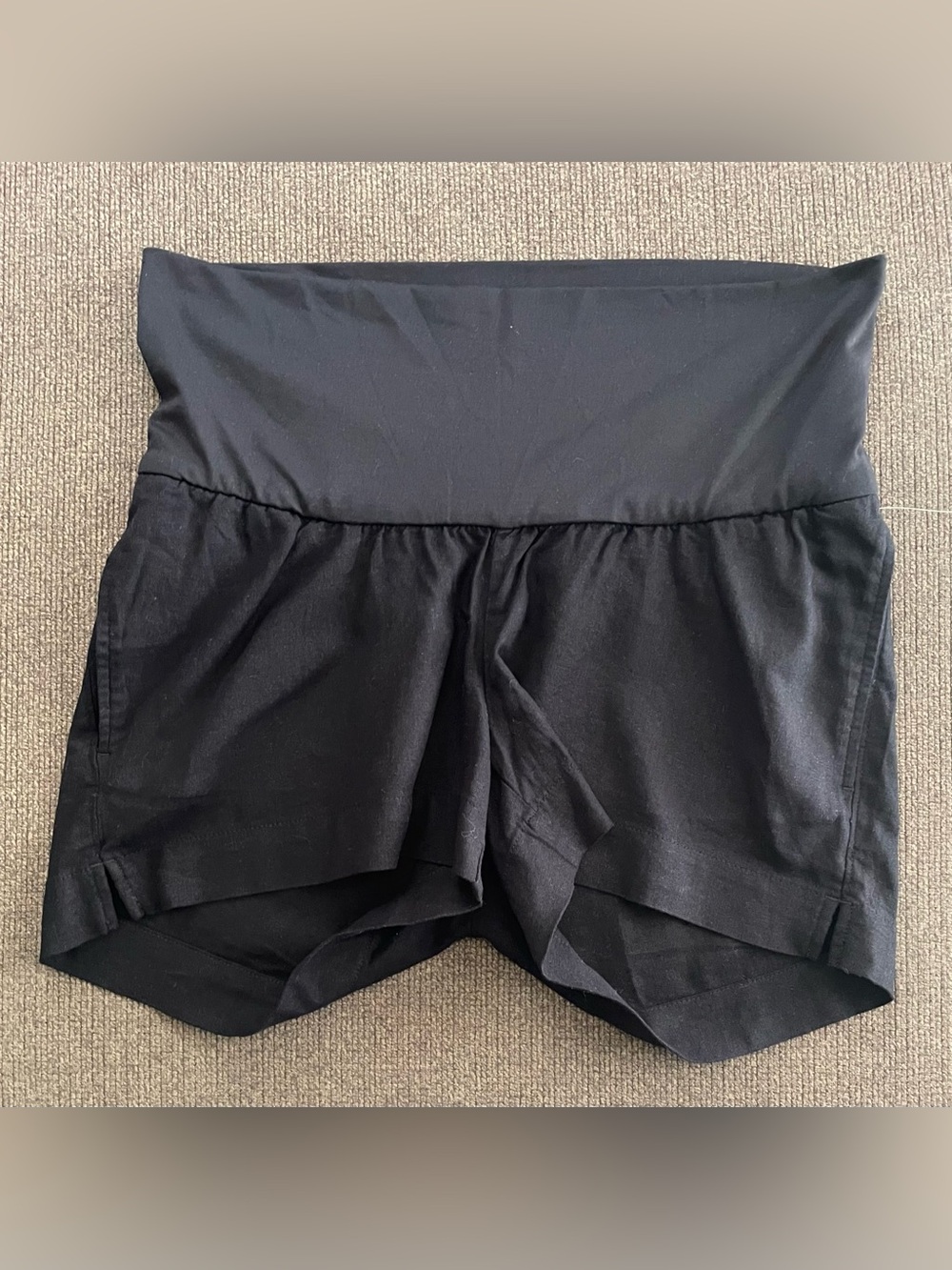 NWT Women’s Old Navy Maternity Linen Blend Pull On Shorts ~ Size S ~ Black